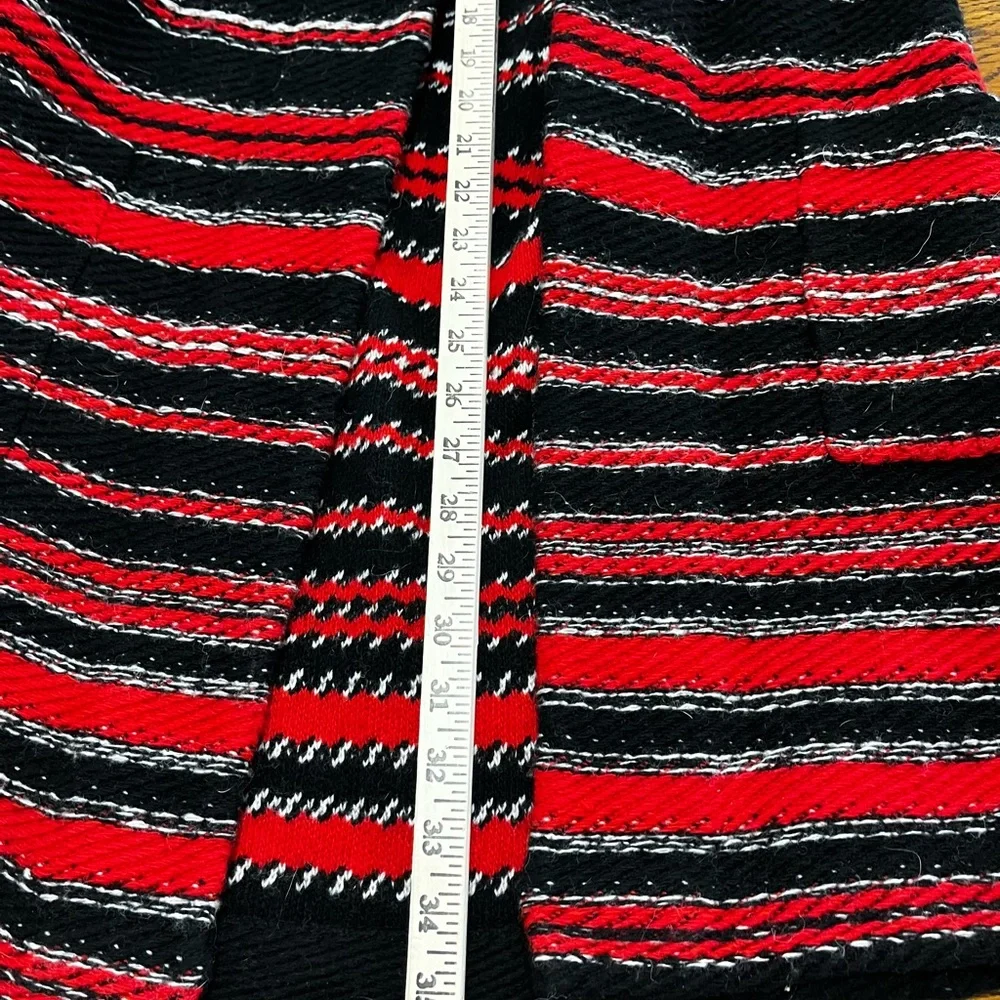 Ralph Lauren‎ Red Black Tribal Long Belt Wool Cardigan Sweater Euc Medium